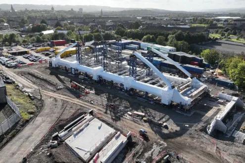 The new bridge being assembled on AMIDS South site at Paisley Harbour.