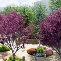 Artist's impression of the proposed Brown Institute Gardens