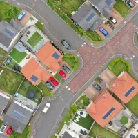 Arial view of streets in Dargavel community