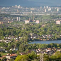 Aerial view of Paisley landscape from Gleniffer Braes