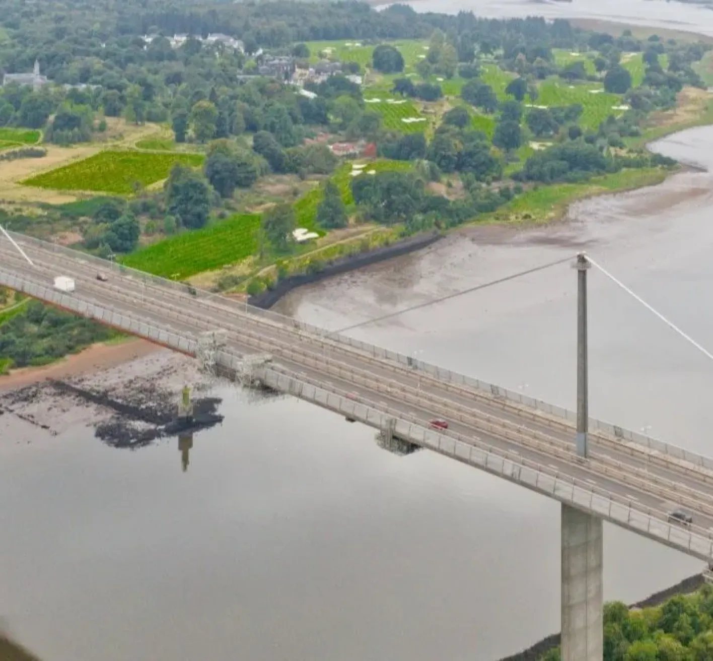 Arial view of Erskine Bridge