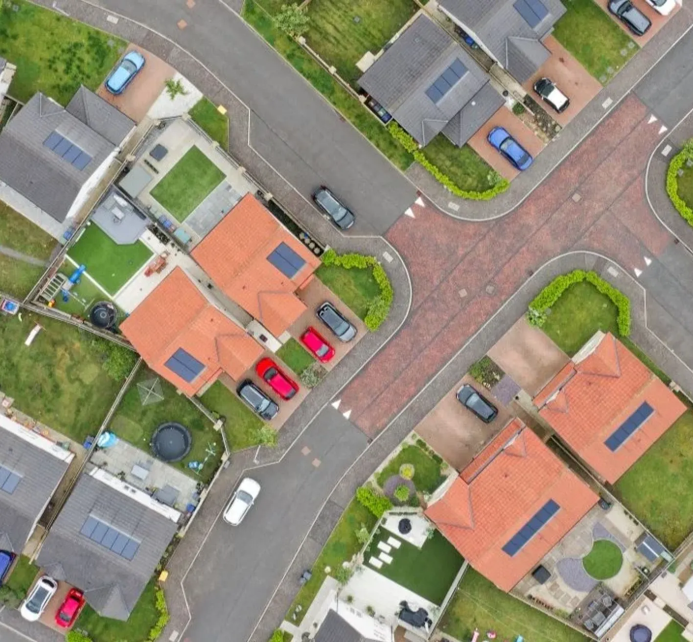 Arial view of streets in Dargavel community