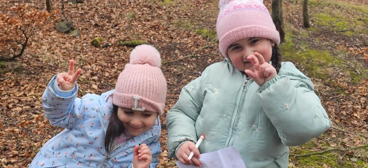 Two children posing for a photo