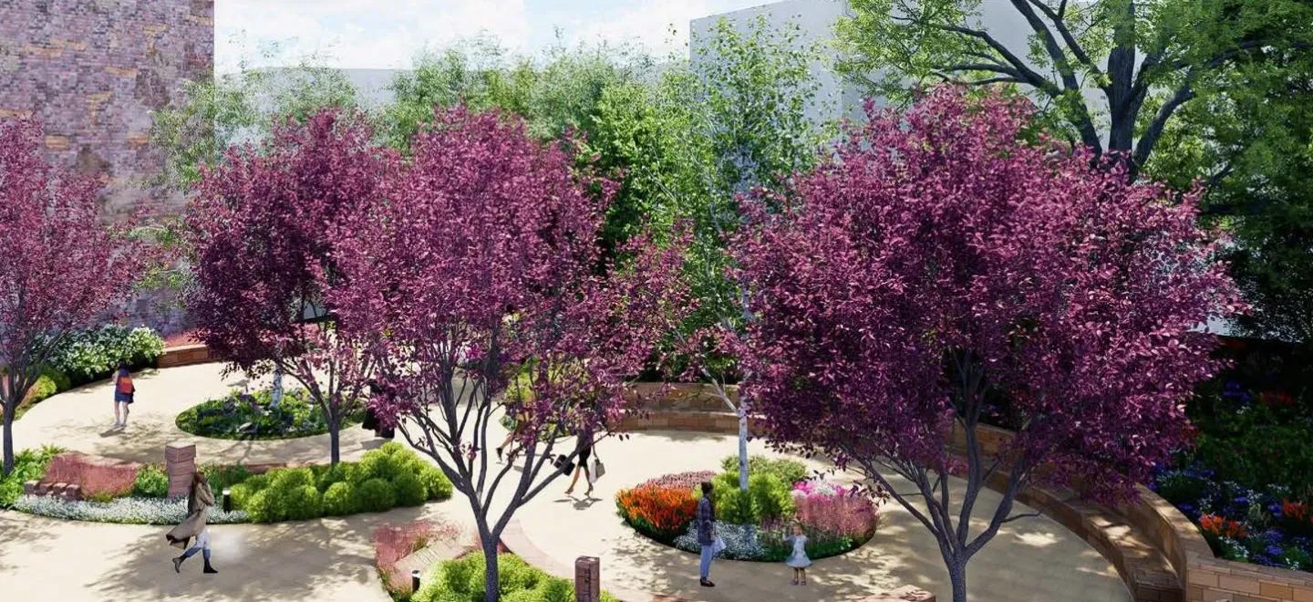 Artist's impression of the proposed Brown Institute Gardens