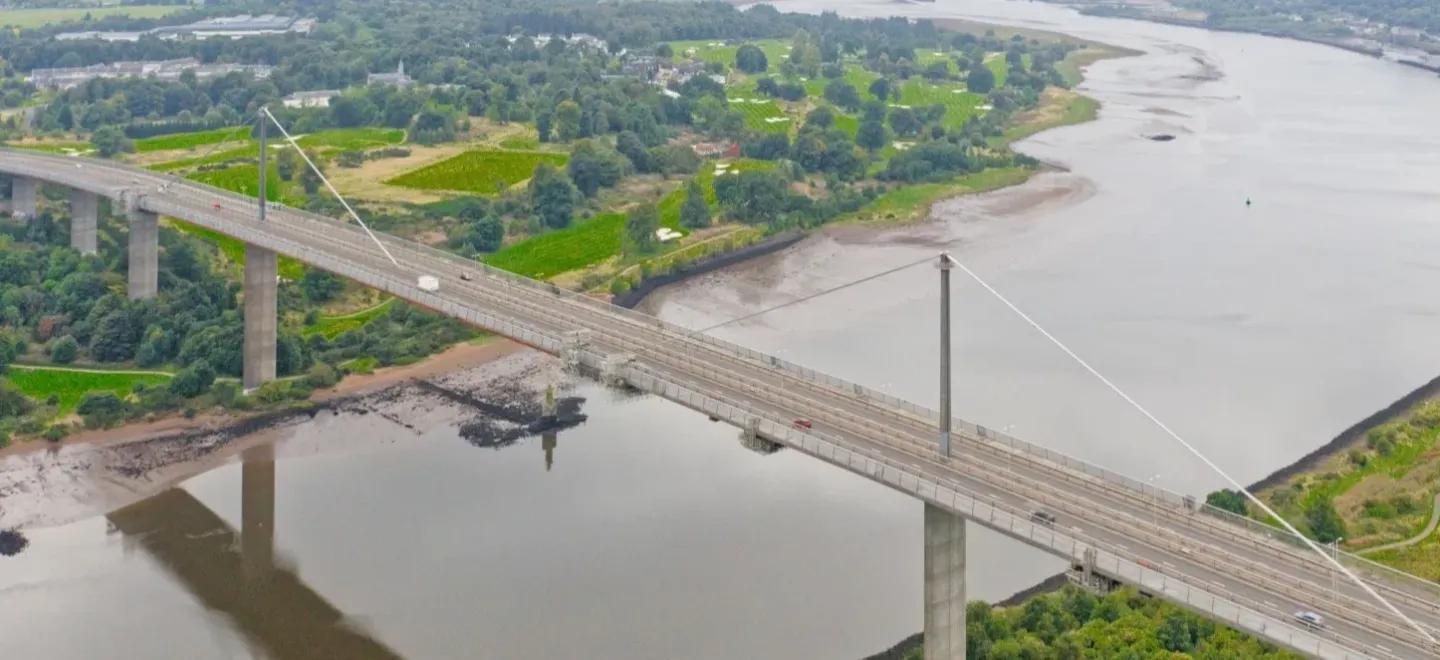 Arial view of Erskine Bridge